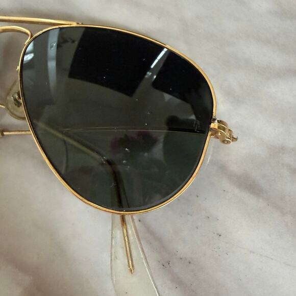 Vintage B&L Ray-Ban Gold Tone & Black Aviator Sunglasses main image 5
